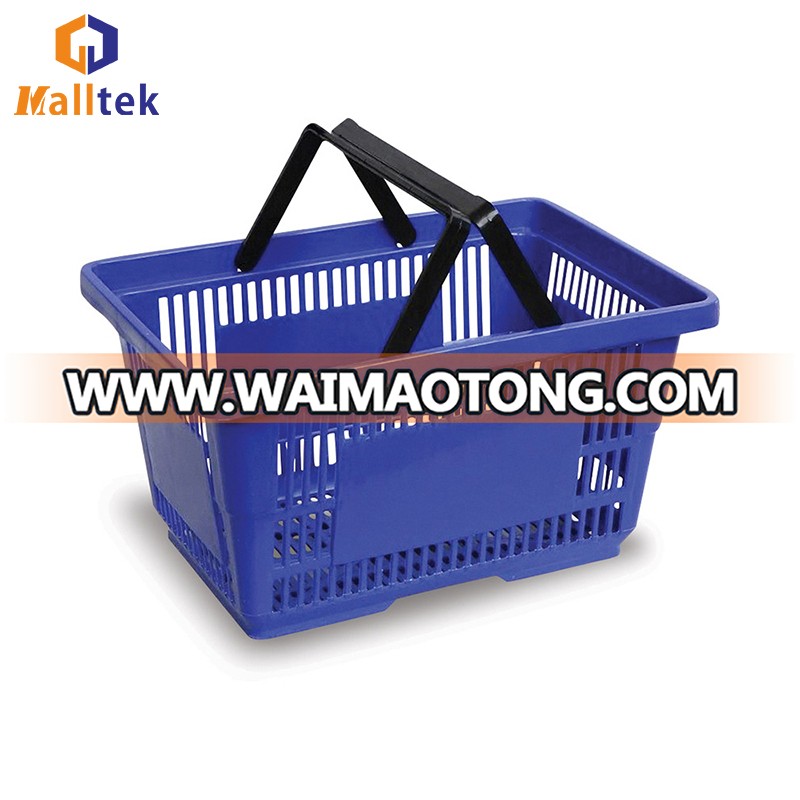 New Design Plastic Rolling Supermarket Shopping Basket