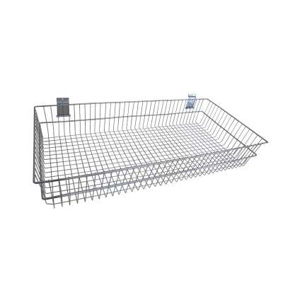 Customized iron wire hanging metal slatwall pegboard basket